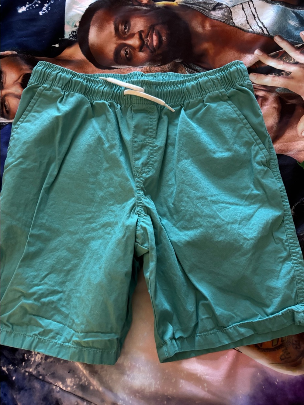 Boys Teal Drawstring Shorts